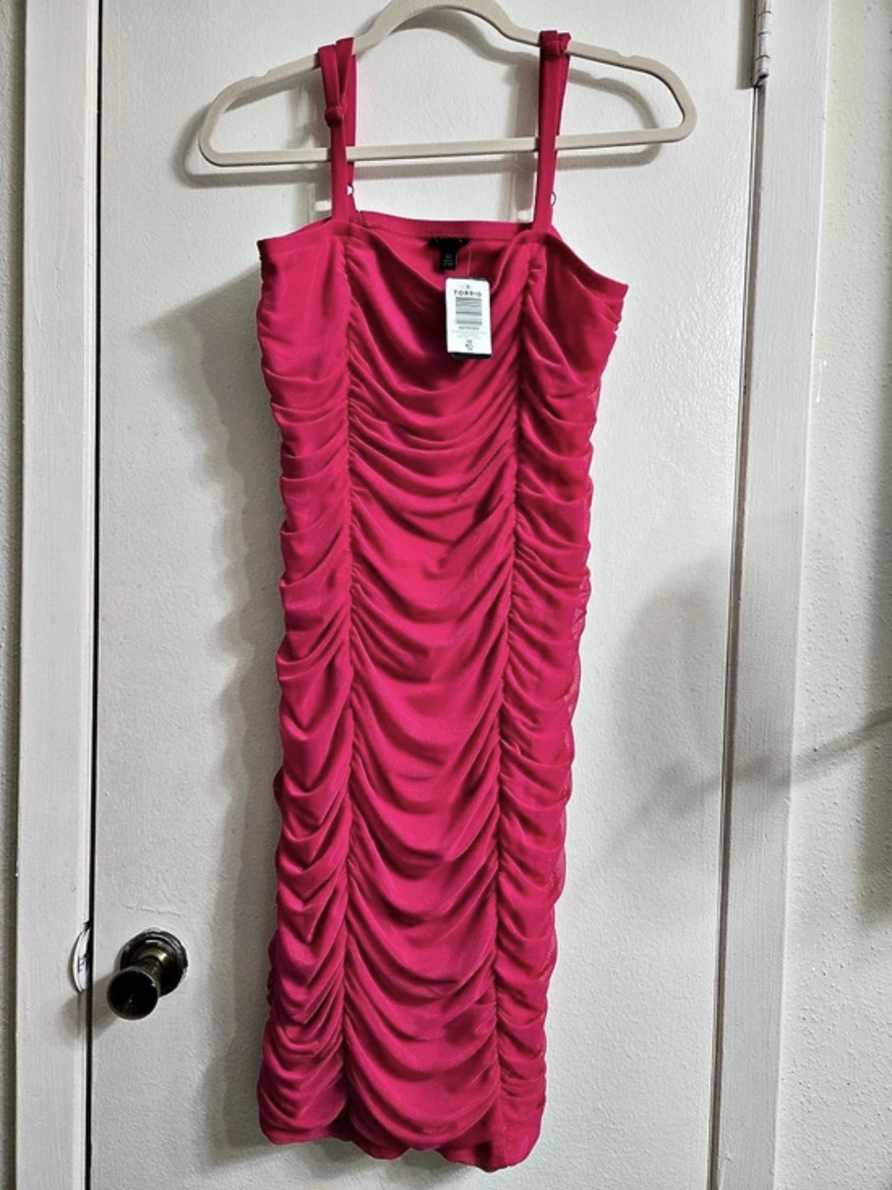 TORRID Midi Mesh Shirred Bodycon Dress Pink Size Medium/Large 00
